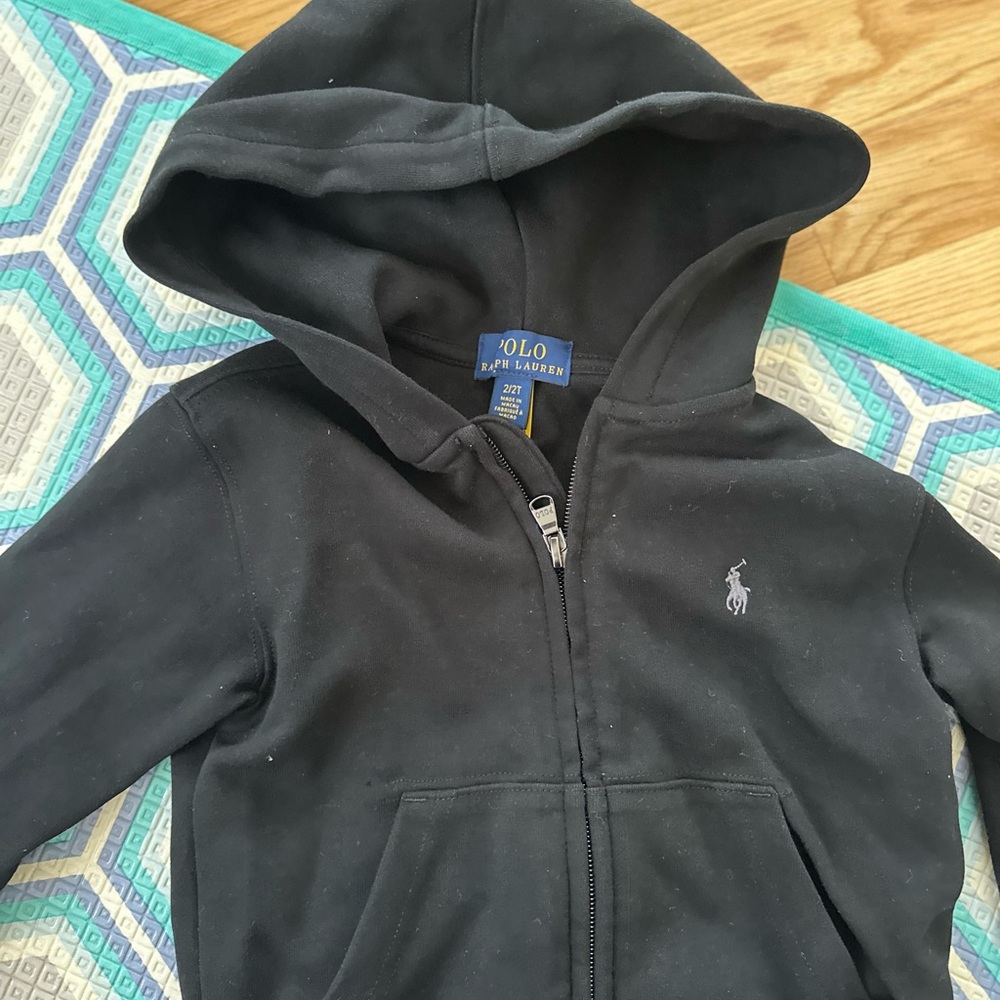 Ralph Lauren Black Zip-Up Hoodie Sweatshirt and shorts